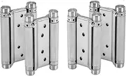 2 Pairs (4Pcs) of 5" Heavty Duty Stainless Steel Cafe Saloon Door Swing Self Closing Double Action Spring Hinges
