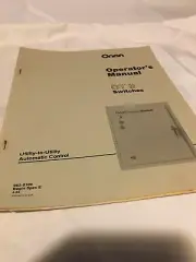 Transfer Switch - Cumming Onan - OT II SWITCHES OPERATORS MANUAL P#962-0109