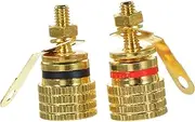 HOMSFOU Replacement Speaker Banana Plug for Amplifier Terminal Connector for Home Theater Gold Plated DIY Accessory Random Color
