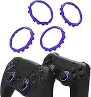 Redesigned Octagonal Gated Sticks Accent Rings for eXtremeRate Luna Shell for PS5 Controller, Replacement Accessory for eXtremeRate Ghost Shell for PS4 Controller - Not for Standard Faceplate - Purple