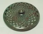 SLIP FIT HEAT CAP 3 3/4" IN PATINA, TIFFANY STUDIOS LEADED GLASS, FAVRILE SHADES