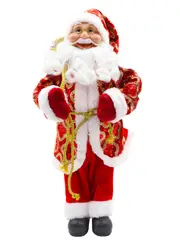 Santa in Sequin Jacket Christmas Ornament 45cm Red & White