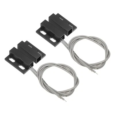 Magnetic Reed Switch, 2 Pack NO Wired Magnetic Contact Switch, Black