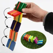 Wooden Chip Flip Over Flap Toy Colorful for Children Funny Magical Block New