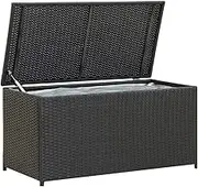 Generic Garden Storage Box Poly Rattan 100x50x50 cm Black
