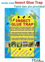 Insect Glue Yellow Sticky paper Fly Aphids Wasp Catcher Killer 17X24cm 10pc