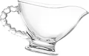 OKUMEYR Clear Glass Gravy Sauce Boat with Heart Handle Condiment Dispenser for Sauces Dipping for Parties Restaurants Home Use