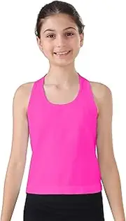 [Attifall] Grils Ribbed Tank Tops Racerback Seamless Crop Top for Teen Girl Athletic Workout Dance Tanks