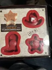 Williams Sonoma Ice Cream Sandwich Molds Wild West Cowboy Hat Boot Star Badge