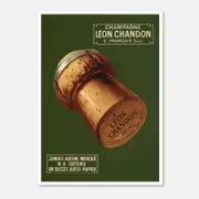 Galrie Léon Chandon Vintage Champagne Poster - Elegant French Art Print for Home Decor, Poster Only, A1 60 x 84cm (23 x 33inch)