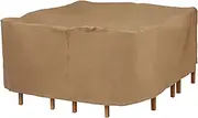 Duck Covers Essential Water-Resistant 76 Inch Square Table & Chair Set Cover, Outdoor Table Cover
