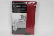 SANDSTONE JACQUARD TABLECLOTH 60x120 OBLONG - RIO RED - NEW