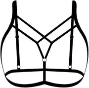 [Generic] Garter Belt with Clips Women Out Elastic Sexy Cage Bra Bra Bandage Bustier Strappy Hollow Top Lingerie for Women Plus Size 4XL