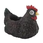 (Black)Flower Pot Hen Shape Resin Succulent Pot With Auto Light Sensing GE New