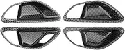NPKNGZTATW Carbon Fiber Car Door Handle Bowl Cover Trim Compatible with Mercedes Compatible with Benz C E GLC Class W205 X253 GLC260L E3000L C200L 2015-2021 Car Interior Stickers