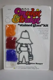 Makit & Bakit Stained Glass Suncatcher Kit Farmer Boy Hat Coveralls Water Bucket