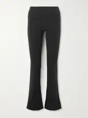 [SKIMS] SKIMS - Stretch-cotton Jersey Foldover Pants - Soot - Black - XL XL Black