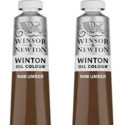 2x Winsor & Newton 200ml Winton Oil Colour Paint Artist/Painting Raw Umber