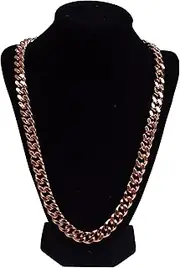 [Ikkao] Pure Copper Cuban Link Necklace - Heavy Solid Statement Jewelry Chain 24" Unisex 148 Grams Weight per Piece, Variable, No Gemstone