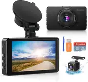 Biuone Dash Camera for Cars, Super Night Vision Dash Cam Front and Rear with 32G SD Card, 1080P FHD DVR Car Dashboard Camera with G-Sensor