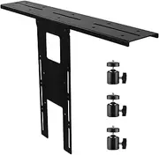 IFCASE Above/Behind Desk Monitor Shelf Mount Holds SLR Camera, Light Webcam, Microphone Fits VESA 75mm 100mm Compatible with Monitor Arm (Black, Shelf with Tripod Head)