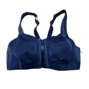 Victoria's Secret Knockout Front-Close Sports Bra Navy Ripple Size 34D