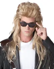 80s Rock Blonde Mullet Wig