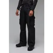 Mens Black Man Active Cargo Detachable Strap Ski Trousers