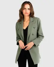 [Belle & Bloom] Princess Polina Textured Weave Blazer - Military