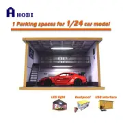 Double-Deck Garage With LED Light For 1:24/1:32 Car Model Parking Lot Scene