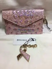 NWT Brahmin Pixie Dust Mini Envelope Case / Passport Wallet & MatcH BCA KEY FOB