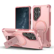 For Samsung Galaxy S25 Ultra 5G Case, MagSafe Compatible Kickstand Cover, Pink