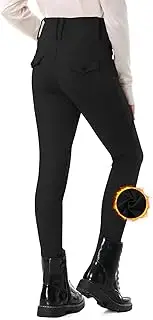 [SPOEAR] Kid's Fleece Lined Horse Riding Pants Winter Equestrian Breeches Girls Knee Patch Silicone Schooling Tights Pockets