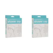 2PK Annabel Trends Spa Microfibre Waffle Shower Cap Hair/Head Cover Wrap White