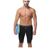 在飛比找ETMall東森購物網優惠-黑色好看顯瘦貼身 英發五分平角泳褲 男士泳衣游泳褲有口袋