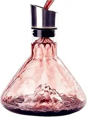 Wine Decanter, Red Wine Aerator with Built-in-Aerator Stainless Steel Filter, Hand Blown Lead-Free Crystal Glass Wine Decanters and Carafes,Wine Gift