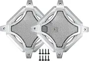 X AUTOHAUX Universal 6" Car Speaker Grills Cover Mesh Square 6 Inch Audio Speaker Subwoofer Guard Protector Case with Screws Iron Silver Tone - Pack of 2