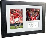 Kitbags & Lockers 12x8 A4 Cristiano Ronaldo Manchester United Signed Autograph Photo Photograph Picture Frame Poster Gift, Black, 323mm x 342mm x 1.5mm