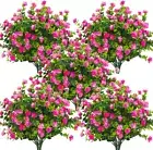 10 Bundles Artificial Fake Flowers, Faux Outdoor Plastic Plants UV Resistant Shr