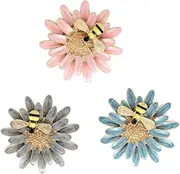 [OATIPHO] Bee Brooch Wedding Brooch On Daisy Pin Enamel Pin Badge Lapel Breastpin Collar Pin Brooch Rhinestones Pin Honey Daisy Brooches Bee Enamel Pin My Bees Brooch Pin Alloy