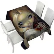Dark Art Alchemical Angel and Sea Snail Shell Tablecloth