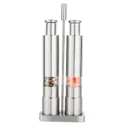 10X(Manual Salt and Pepper Grinder Set Thumb Push Pepper Mill Stainless1254