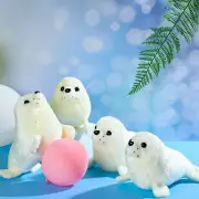 4 Pcs White Seal Stuffed Animal Plush Seal Toy Stuffed Animal Doll Pillow Perfec