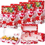 50 Pieces Valentines Cookie Boxes with Window Valentine's Day Treat Boxes 12'...
