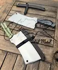 UBR CUSTOM HANDMADE D2 TOOL STEEL CLEAVER KNIFE WITH CAMEL BONE HANDLE