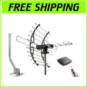 Amplified HD TV Antenna with 360° Rotation & 200 Mile Range for Outdoor/Attic