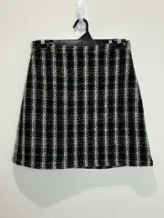 NEW Sportsgirl Womens Mini Skirt Size 6 S Black White Check Plaid Tweed Classic