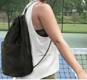 NEW Victoria's Secret PINK Black Large Drawstring Bag Backpack