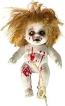 Halloween Creepy Doll Scary Zombie Doll Haunted Decoration, Haunted House Props Spooky Doll Statue, Halloween Decorations for Outdoor Indoor Garden Home Party Gifts (F)