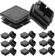 Yardenfun 12pcs Plastic End Cap Tubing Caps Square Tube Gaskets for Furniture Hardware Plugs Firm Plastic Chair End Cover